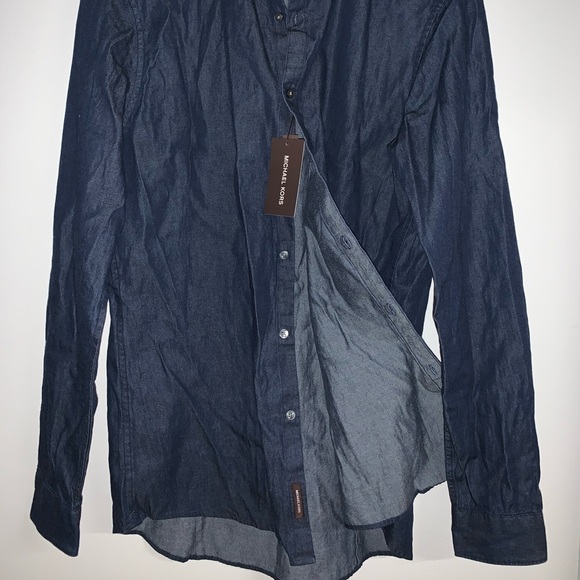 Men’s Michael Kors Indigo Shirt - Picture 4 of 5